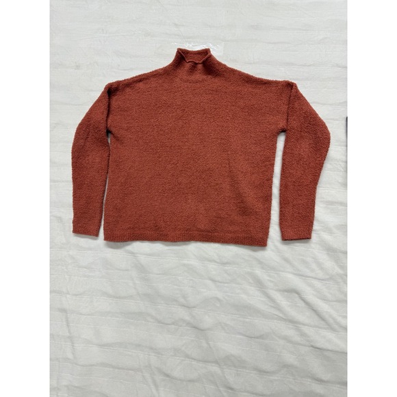 Naturals Reflections Rust Orange Fuzzy Mock Neck  Sweater Women's Medium - Picture 3 of 6